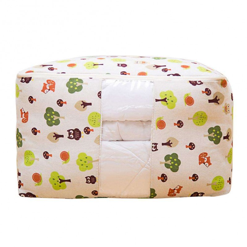 Cotton Linen Portable Quilt Storage Bag ...