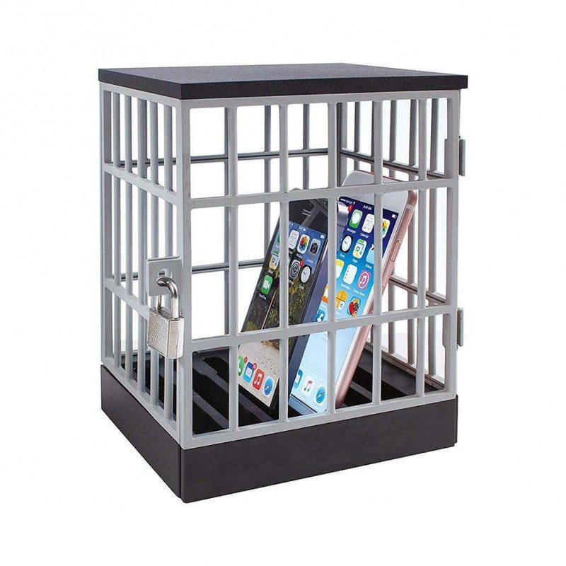 Novelty The Mobile Phone Jail Cell Lock Up Phones Holder Locking Cage Gifts