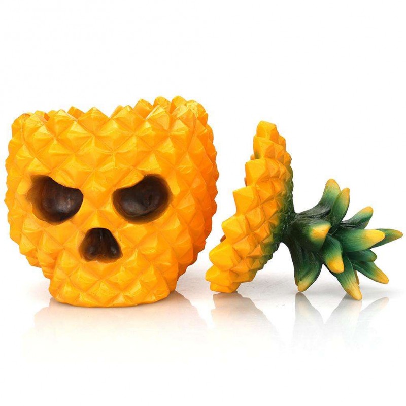 Resin Pineapple Skull Desktop Storage Box Organizer Table Decor Ornaments