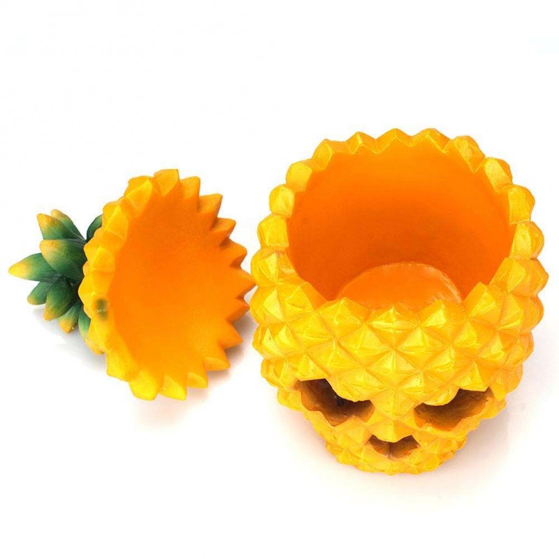 Resin Pineapple Skull Desktop Storage Box Organizer Table Decor Ornaments